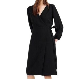 J. Crew Wrap Dress 365 Crepe Black 6